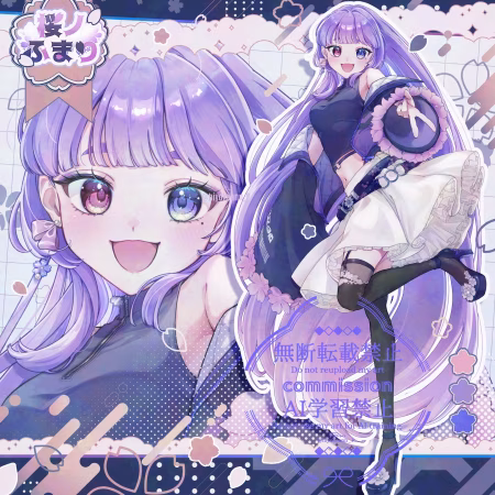 桜ノふまり様〚立ち絵・三面図・ミニキャラ〛