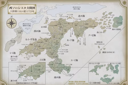 西フロレスタ大陸の地図【精霊騎士物語】
