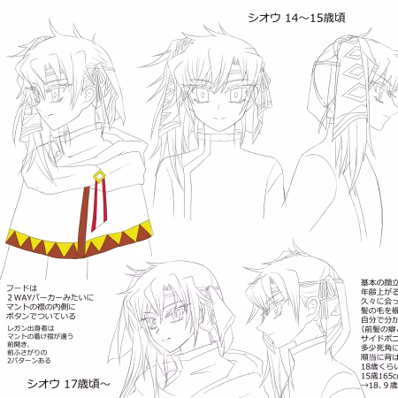 精霊騎士物語　シオウ設定画