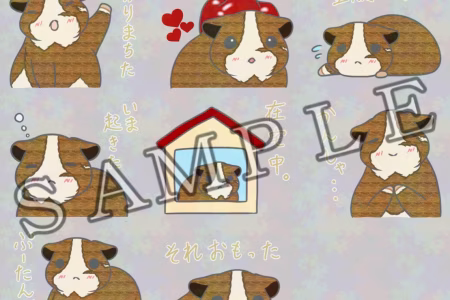 【お仕事絵】ペット様（モルモットさん・犬さん）のLINEスタンプまとめ
