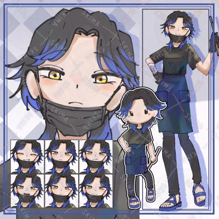 タトゥー彫り師の中国ウルフっ子【立ち絵】