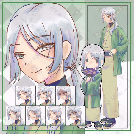 病弱で銀髪な和服の青年